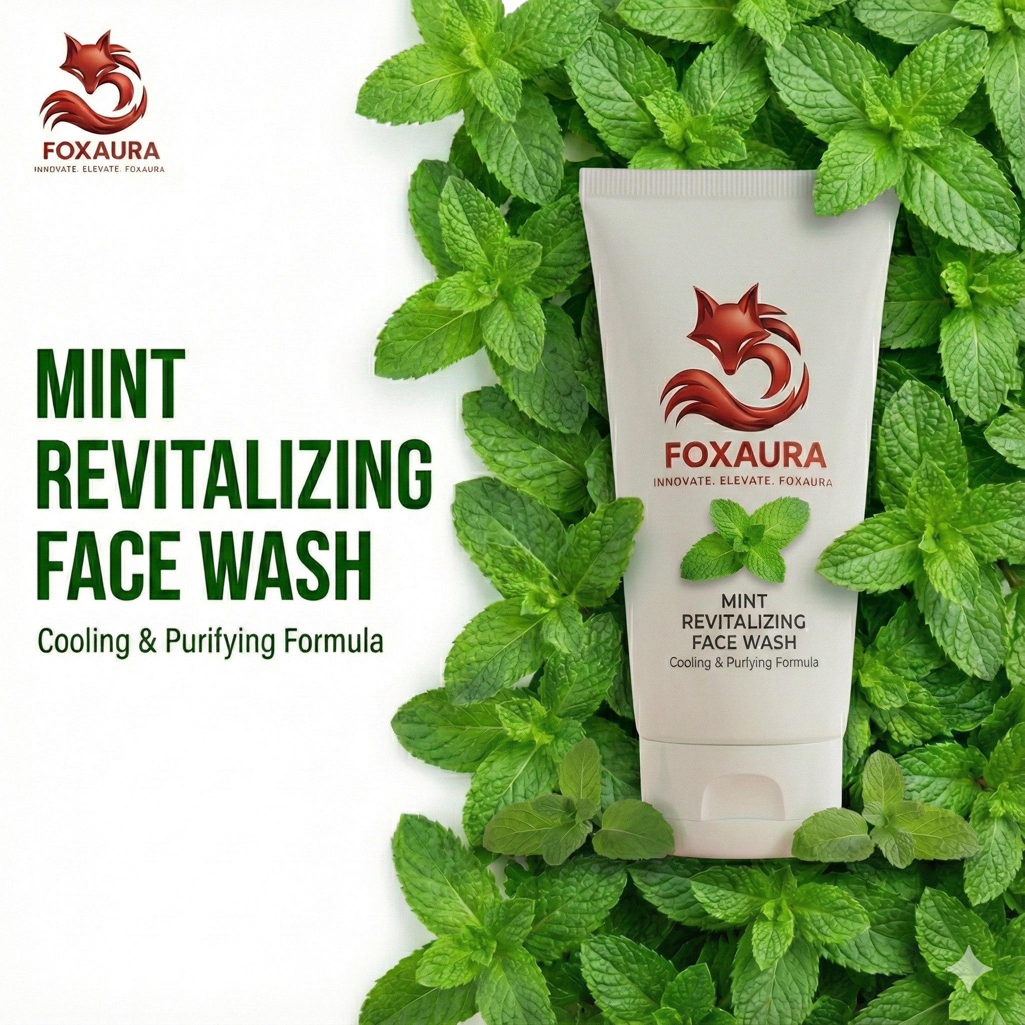 FoxAura Mint Revitalizing Face Wash – Deep Cleansing Creamy FaceWash